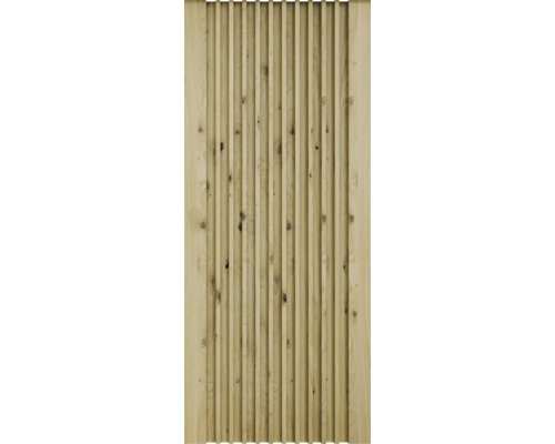 Holzfassade mit vertikalen Lamellen