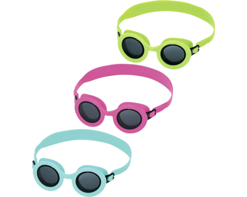 Drei Schwimmbrillen in verschiedenen Farben