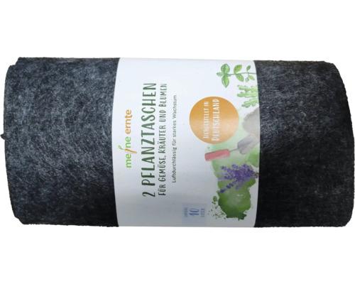 Pflanzsack meine ernte Pflanztaschen-Set 10 Ltr, 2 Stück optimale Bedingungen auf Terrasse und Balkon für Pilze, Kräuter, Blumen oder Gemüse, Durchmesser ca. 24 cm, Höhe ca. 24 cm