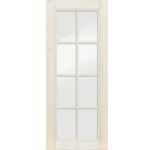 Holztür mit Glaseinsatz und acht Feldern