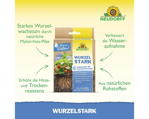 Neudorff Wurzel Stark Produktverpackung zur Förderung des Wurzelwachstums