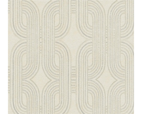 Vliestapete 39937-1 French Affair Grafik modern beige metallic Tapete mit geometrischem Muster aus Halbkreisformen