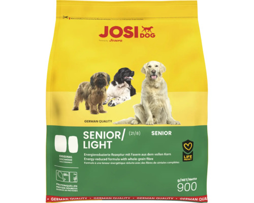 Hundfutter trocken JosiDog Senior / Light 900 g energiereduziert für wenig aktive oder ältere Hunde