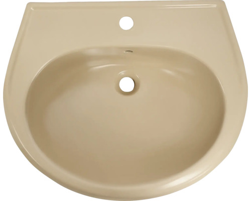 Waschbecken aus Keramik mit Hahnloch und Überlauf