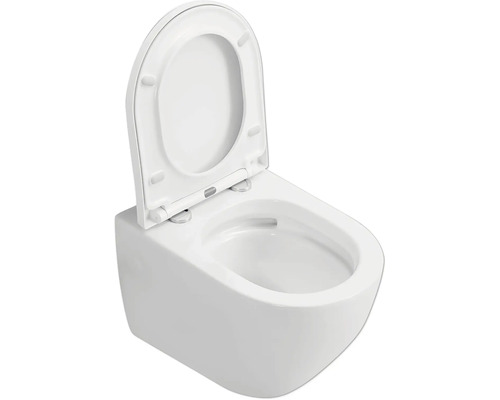 Wandhängendes WC mit geöffnetem WC-Sitz