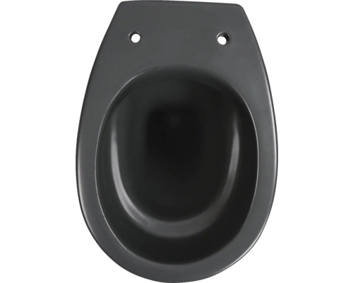 Graue Hocktoilette zur Wandmontage