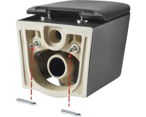 Wand-Tiefspülklosett mit Befestigungsmaterial