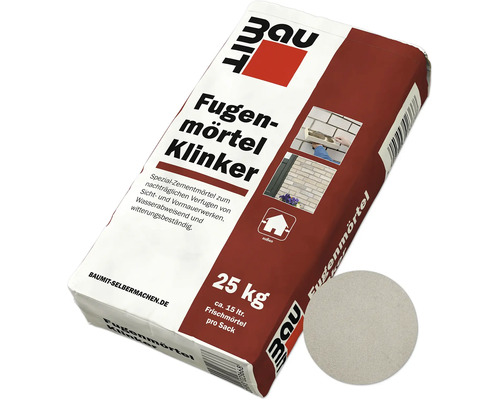 Baumit Fugenmörtel für Klinker & Verblender zementgrau 25 kg Sack Fugenmörtel Klinker, 25 kg