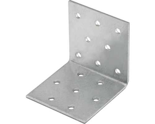Lochplattenwinkel BB Stanz 40x40x60 mm sendzimirverzinkt 1 Stück Winkelverbinder aus Metall mit Löchern zur Befestigung