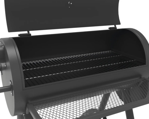 Offener Holzkohlegrill mit Grillrost