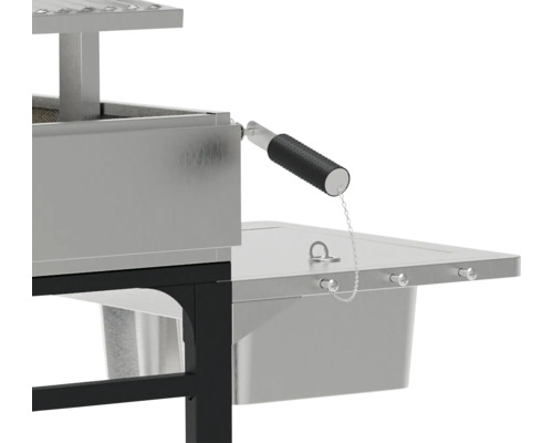 Grill mit Hebegriff und Ablagefläche