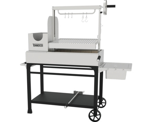 Tenneker Holzkohlegrillwagen mit Ablageflächen und Rädern