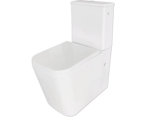 WC-Kombination Set Aliki Tiefspüler ohne Spülrand weiß glänzend mit WC-Sitz 1271989 Stand-WC aus Keramik