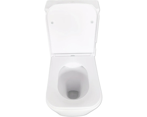 Weisse Toilette mit offenem Deckel