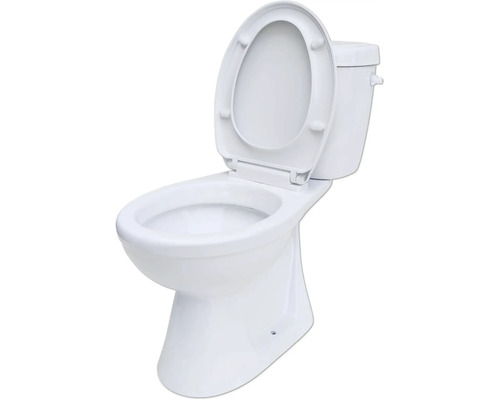 Keramiktoilette mit offenem Toilettendeckel