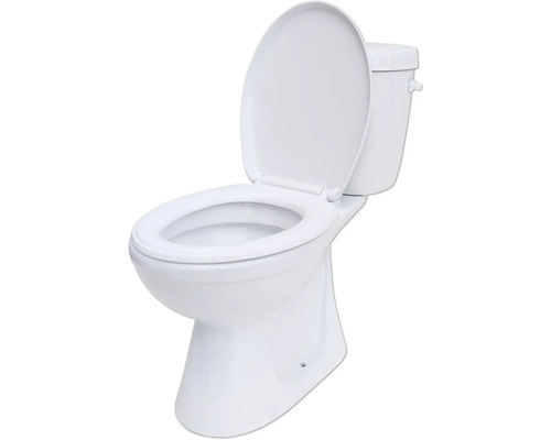 Stand-WC mit offenem Toilettendeckel