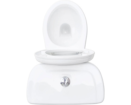 Weiße Toilette mit offenem Deckel