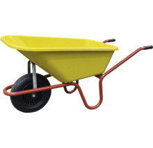 CAPITO Gartenschubkarre GARTEN 100 Liter PP, gelbe Tiefmulde, Luftrad mit Rillenprofil und Kunststofffelgen inkl. Kunststoffgriffe