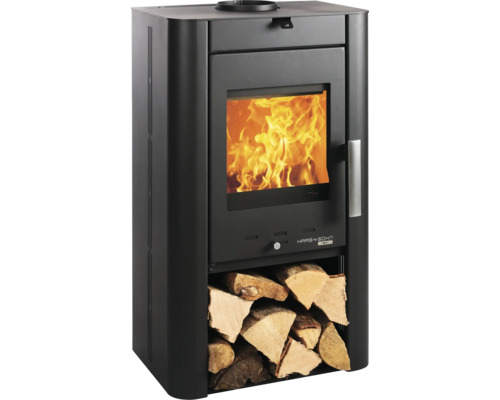 Kaminofen Haas & Sohn PRUNUS 332 Stahl schwarz 6 kW Mit Holzfach Kaminofen Haas & Sohn PRUNUS 332 Stahl schwarz 6 kW Mit Holzfach
