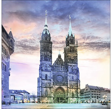 Glasbild Nürnberg St. Lorenz Kirche 30x30 cm