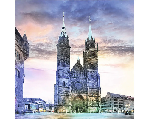 Glasbild Nürnberg St. Lorenz Kirche 20x20 cm
