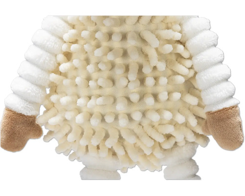 Detailansicht eines Kuscheltiers mit zotteliger Textur