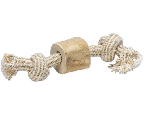 Hundespielzeug beeztees Kaffeeholz S mit Seil Baumwolle;Holz ca. 20 x 4 x 4 cm Hundespielzeug aus Holz und Seil