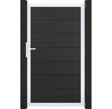 Einzeltor GroJa Flex Grande DIN Universal vormontiert ohne Pfosten Rahmen silber 150 x 180 cm anthrazit