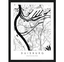 Gerahmter Stadtplan von Duisburg, Deutschland