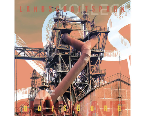 Glasbild Duisburg Landschaftspark orange 30x30 cm