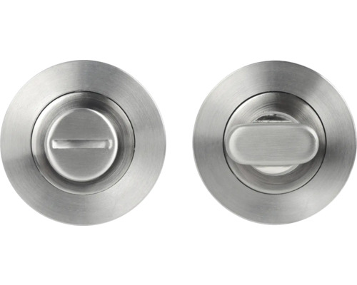 Rosettenpaar Edelstahl für Bad + WC Türen Ø 52 mm WC-Türbeschlag mit Drehriegel aus Edelstahl