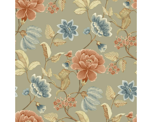 Vliestapete IC3103 Celia Trail blau bronze Tapete mit floralem Muster aus Blumen und Blättern