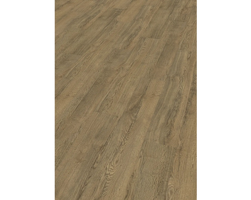 Vinylboden Elva Eiche braun Landhausdiele 1292 x 193 x 7,5 mm Dekor Laminat verlegt