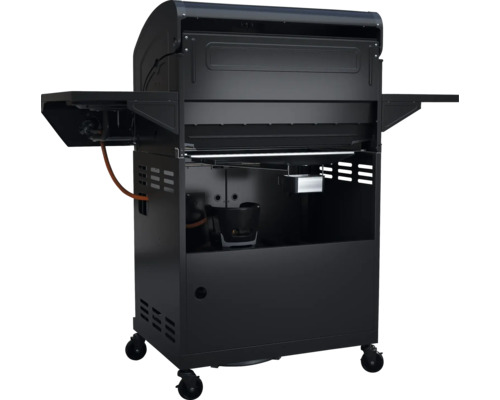 Gasgrill mit Seitenablagen und Stauraum auf Rollen