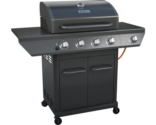 Gasgrill mit vier Brennern, Ablageflächen und Unterschrank