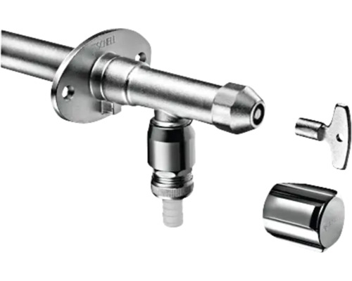 Eckventil mit Rosette, Schlüssel und Abdeckkappe