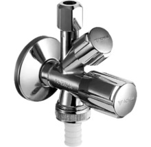 Eckventil mit zwei Griffen und Schlauchanschluss