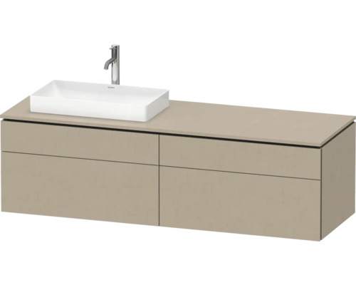 Waschtischunterschrank DURAVIT L-Cube BxHxT 162 x 48,2 cm x 55 cm Frontfarbe Leinen beige matt ohne Waschtisch links LC4871L75750000