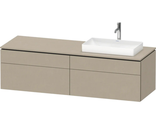 Waschtischunterschrank DURAVIT L-Cube BxHxT 162 x 48,2 cm x 55 cm Frontfarbe Leinen beige matt ohne Waschtisch rechts LC4871R75750000