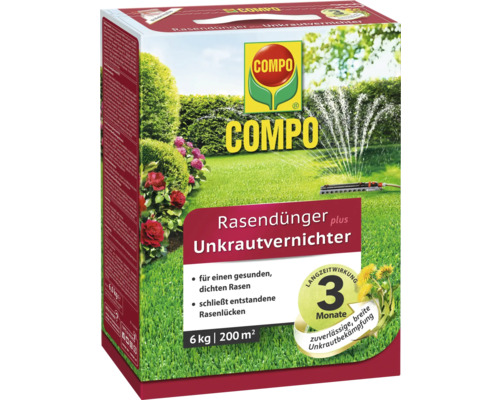 Packung Rasendünger plus Unkrautvernichter