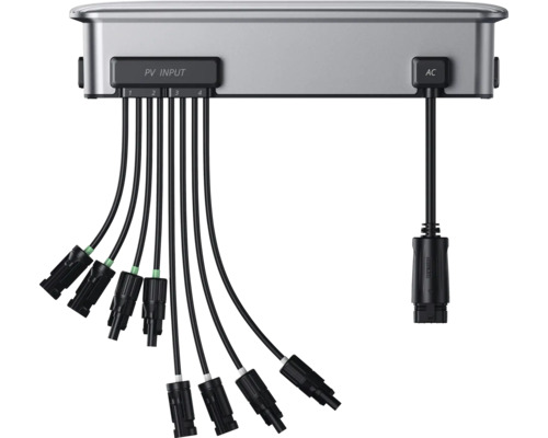 Wechselrichter für Solaranlagen mit Anschlüssen für Photovoltaik und Wechselstrom