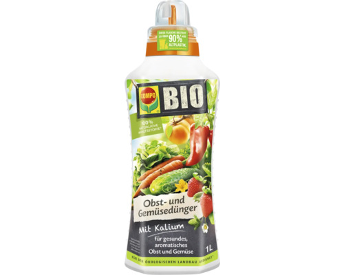 Obst- und Gemüsedünger COMPO BIO 1 L, Flüssigdünger Compo Bio Obst- und Gemüsedünger in einer Ein-Liter-Flasche