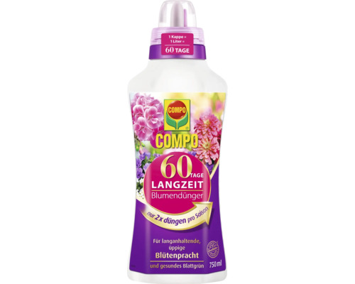 COMPO Blumendünger für eine Anwendungsdauer von 60 Tagen in einer 750-Milliliter-Flasche