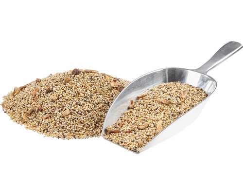 Vogelfutter mit Schaufel