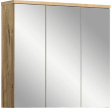 Spiegelschrank mit drei Türen und Holzrahmen