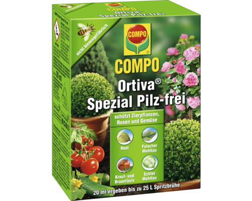 Spezial-Pilzfrei COMPO Ortiva 20 ml COMPO Ortiva Spezial Pilz-frei, Pflanzenschutzmittel zum Schutz von Zierpflanzen, Rosen und Gemüse vor Pilzbefall