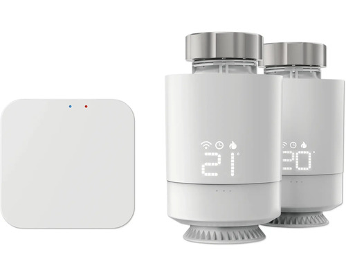 hama Starterset WLAN-Heizungssteuerung mit 2x Thermostatkopf M30 x 1,5 weiß 176662 Zwei Heizkörperthermostate und eine Steuereinheit für das Smart Home