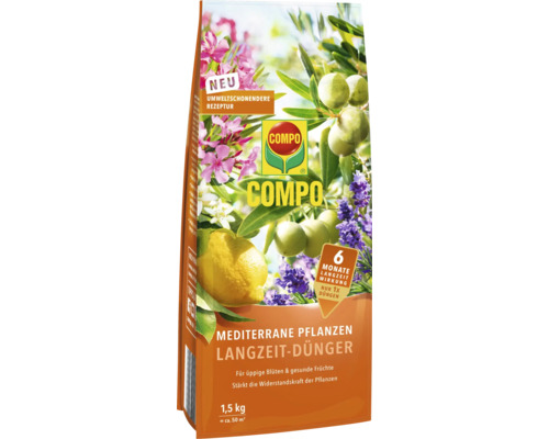 Langzeitdünger COMPO für mediterrane Pflanzen 1,5 kg, für Olivenbaum, Zitrusbaum, Oleander etc.