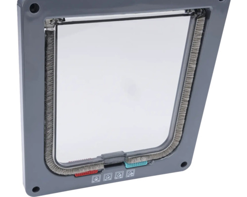 Haustiertür mit Bürstendichtung und Verriegelungsoptionen