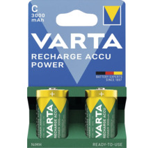 Varta Recharge Accu Power C Batterie, 3000 mAh, Zweierpackung